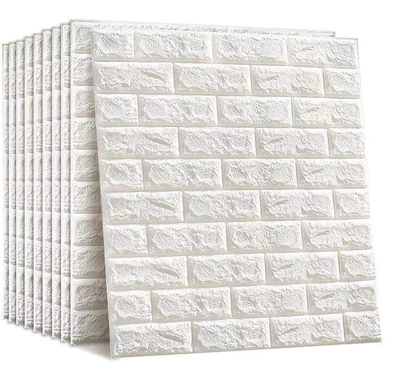 REXOTEX Self-Adhesive Waterproof PE Foam 3D Wall Panels Wallpaper Sticker for Bathroom, Living Room, and Home Decoratio (70 x 77cm) (Pack of 2) - Image 1