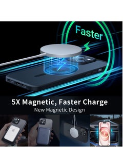 INFOSUN iPhone 15 Case Cover Compatible with Magsafe Magnetic Designed Shockproof Case Translucent Matte Protective Cover Back Hard Cases with Magnet for iPhone 15 Case Black  - Image 4