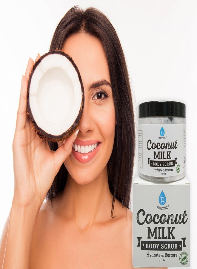 Pursonic Coconut Milk Body Scrub 14oz, with Dead Sea Salt, Almond Oil and Vitamin E for All Skin Type, Natural Skin Care Formula Helps with Stretch Marks, Eczema, Acne and Varicose Veins - Image 3