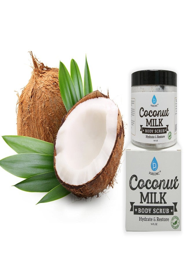Pursonic Coconut Milk Body Scrub 14oz, with Dead Sea Salt, Almond Oil and Vitamin E for All Skin Type, Natural Skin Care Formula Helps with Stretch Marks, Eczema, Acne and Varicose Veins - Image 2
