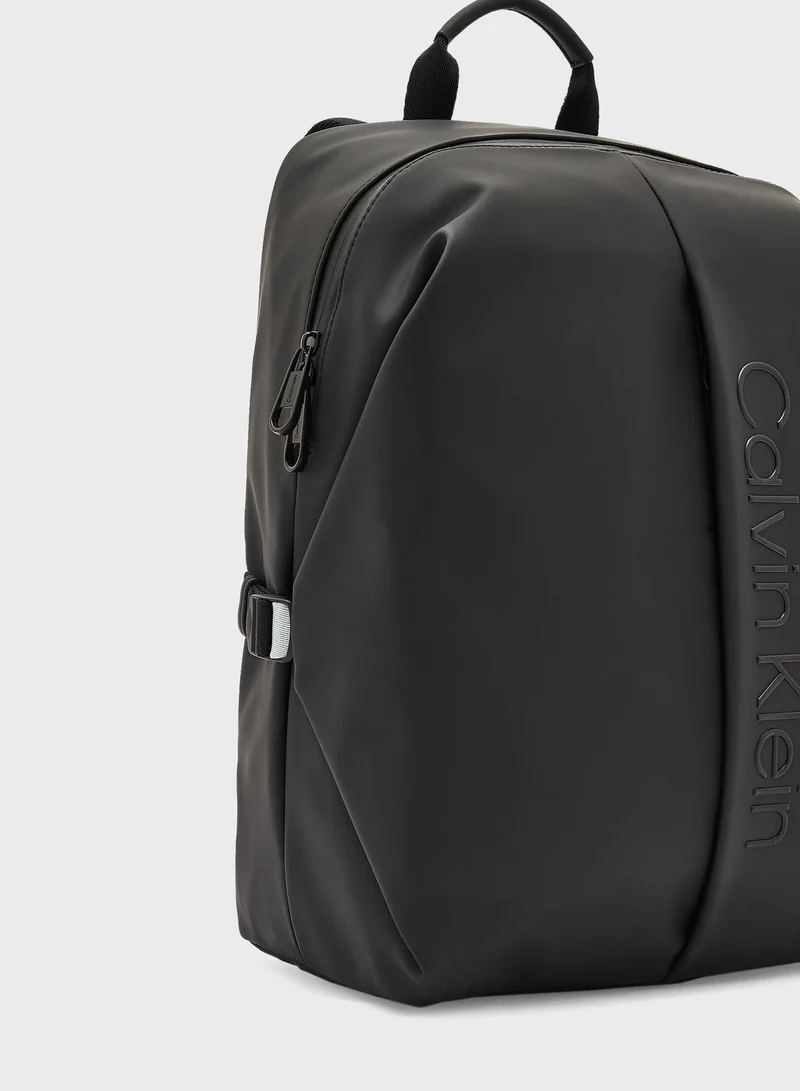 CALVIN KLEIN Rubberized Clip Side Backpack