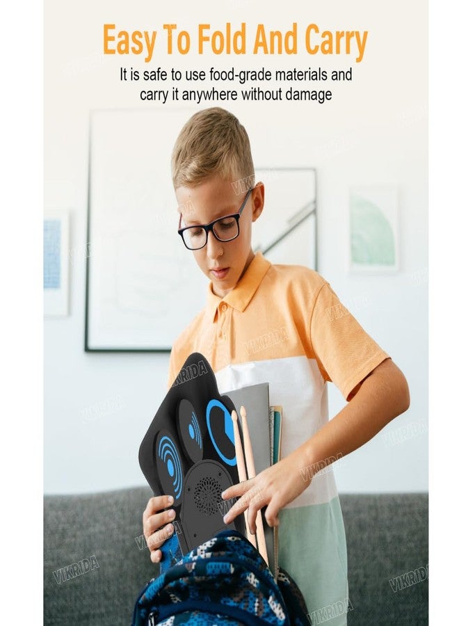 فيكريدا مجموعة وسادات الطبول الإلكترونية من فيكريدا | طقم طبول رقمي قابل للطي واللف مع دعم بلوتوث MIDI، ومكبرات صوت ستيريو مدمجة، وعصي طبول - Image 5