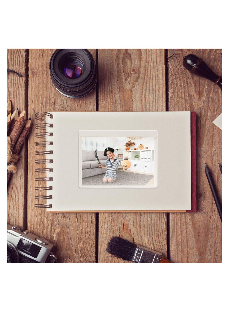 KASTWAVE جيوب بطاقات الفهرس ذاتية اللصق مع الجزء العلوي مفتوح للتحميل - حامل بطاقات مثالي لتنظيم وحماية بطاقات الفهرس الخاصة بك - بلاستيك شفاف للغاية، 4.33 × 6.3 بوصة، عبوة من 30 قطعة - Image 3