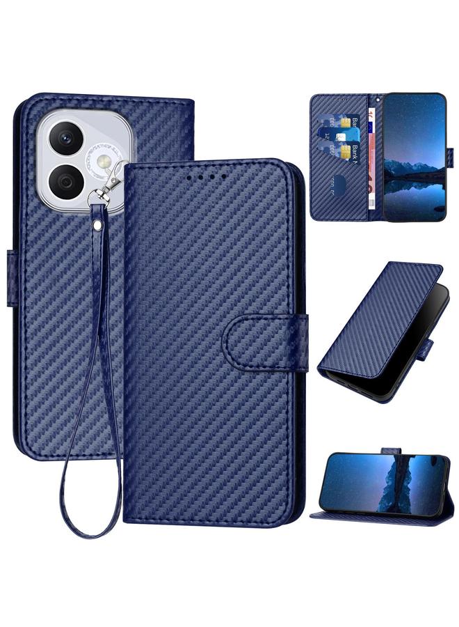 S-TOP Case For Honor 400 Lite YX0070 Carbon Fiber Buckle Leather Phone Case with Lanyard - Image 1