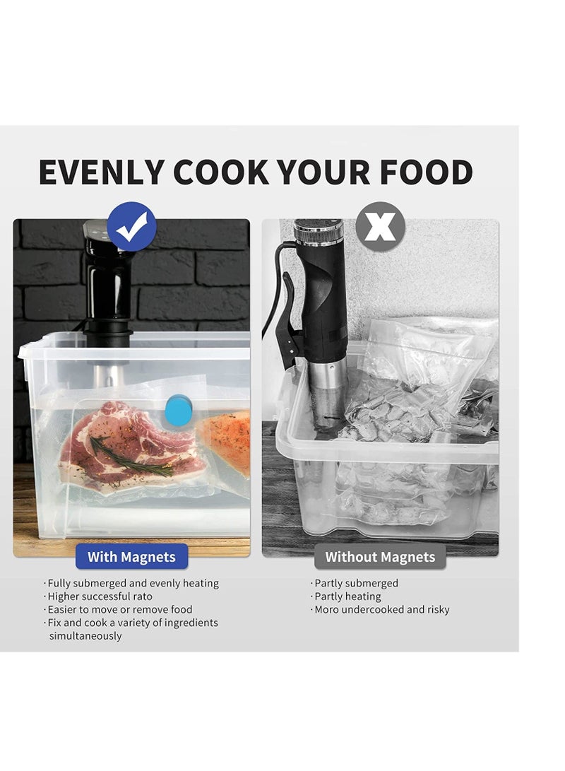 Sous Vide Magnets Magnet Clips Weights Accessories Works on Sous Vide Machines to Keep Food Submerged and Fix Food Grade Silicone Coated replace with Sous Vide Weights Balls Clips and Racks 6 Pack - Image 3