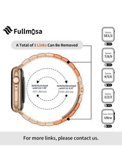 Fullmosa Fullmosa Compatible Apple Watch Strap 41mm 40mm 38mm, Stainless Steel Apple Watch Band with Case Metal Strap for iWatch Series 9 8 7 6 5 4 3 2 1 SE,38mm 40mm 41mm Rose Gold [Watch NOT Included]  - Image 4