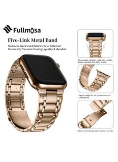 Fullmosa Fullmosa Compatible Apple Watch Strap 41mm 40mm 38mm, Stainless Steel Apple Watch Band with Case Metal Strap for iWatch Series 9 8 7 6 5 4 3 2 1 SE,38mm 40mm 41mm Rose Gold [Watch NOT Included]  - Image 5