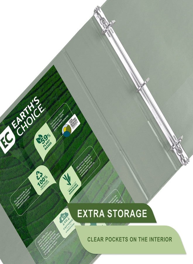 Samsill Plant-Based 3 Inch Durable D-Ring, View Binder, Eco-Friendly, USDA Certified Biobased, Single, Dusty Green - Image 4