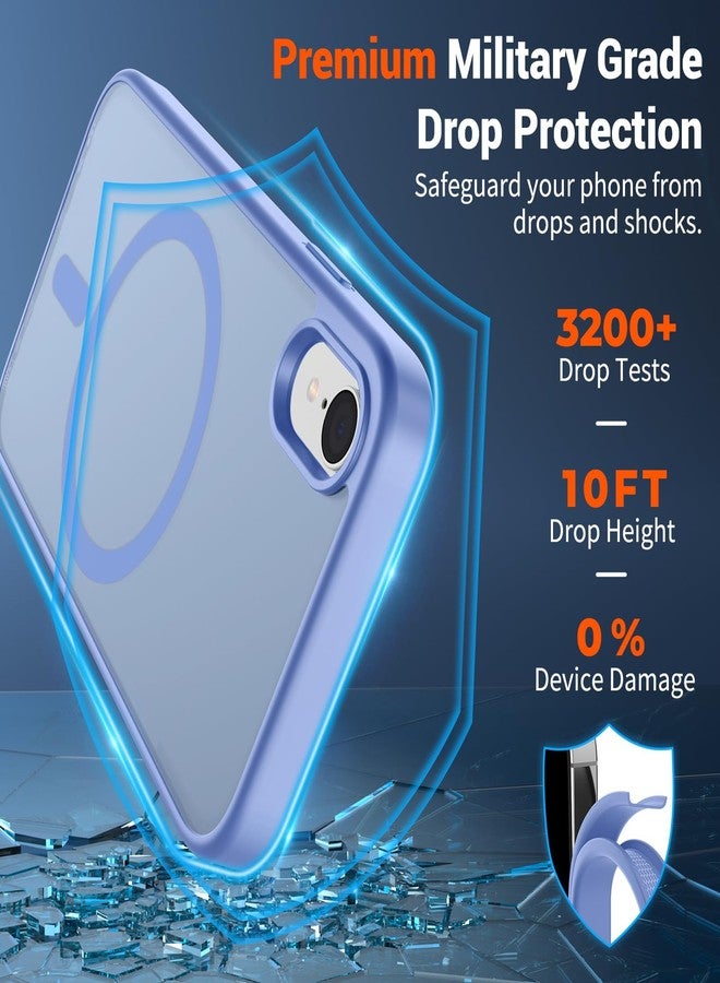 استلق جراب هاتف SUPFINE المغناطيسي لهاتف iPhone XR (متوافق مع MagSafe) (حماية فائقة ضد السقوط بمعايير عسكرية) جراب رفيع وشفاف غير لامع مقاوم للصدمات ومضاد لبصمات الأصابع، أزرق بنفسجي - Image 3