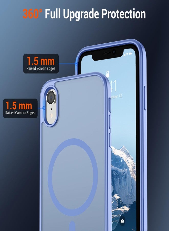استلق جراب هاتف SUPFINE المغناطيسي لهاتف iPhone XR (متوافق مع MagSafe) (حماية فائقة ضد السقوط بمعايير عسكرية) جراب رفيع وشفاف غير لامع مقاوم للصدمات ومضاد لبصمات الأصابع، أزرق بنفسجي - Image 4