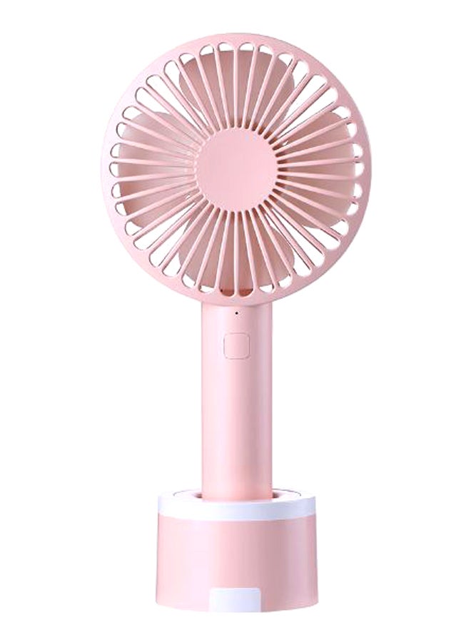 Loquat 3-Speed Portable Adjustable Handheld Mini Fan With Detachable Base Phone Holder DH1113 Pink - Image 1