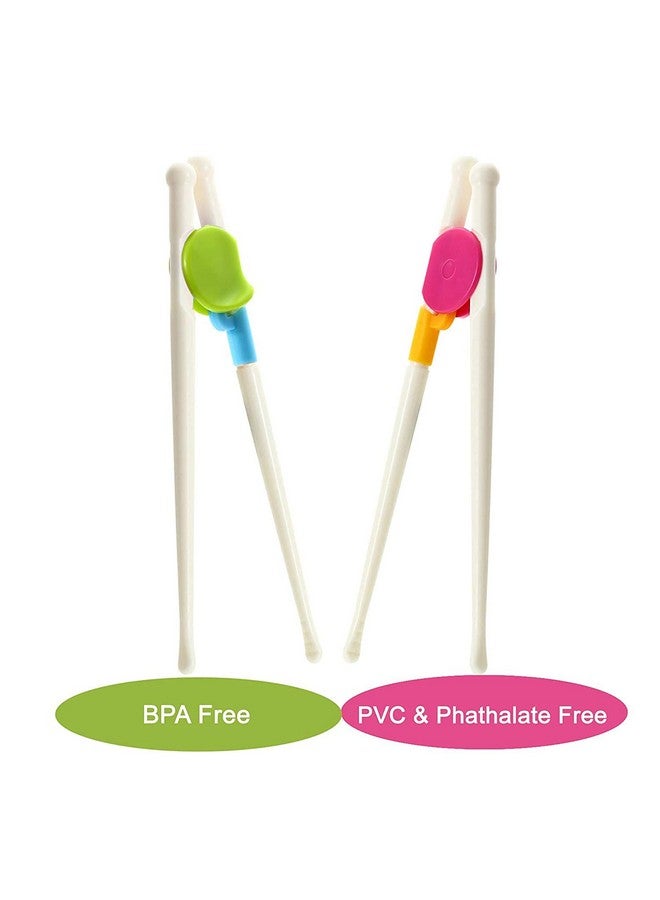 Cute Critters 2 Pairs Easy to Use Training Chopsticks for Kids Children Adults,Reusable Trainer Chopstick(Random Color), Plastic and Soft Silicone - Image 2