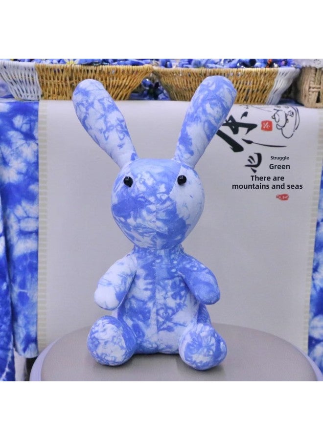 Loquat Tie-Dye Doll Ornaments Handmade Blue Dye Muppet Finished Children's Toys For Girlfriend Doll Tie-Dye Monkey-Color:Big Monkey Ornament (height 25cm) - Image 3