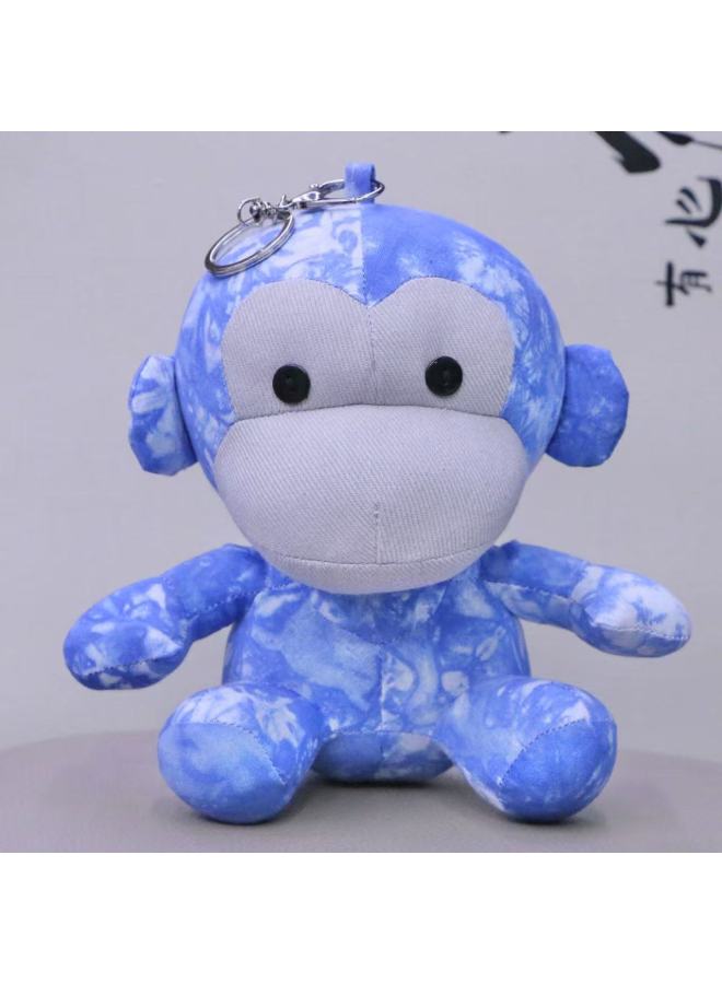 Loquat Tie-Dye Doll Ornaments Handmade Blue Dye Muppet Finished Children's Toys For Girlfriend Doll Tie-Dye Monkey-Color:Big Monkey Ornament (height 25cm) - Image 2