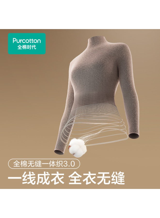 purcotton Seamless One-Piece Knit Women'S Autumn Winter Pure Cotton Sweater Soft Skin-Friendly Slim Versatile Base Layer - Image 5