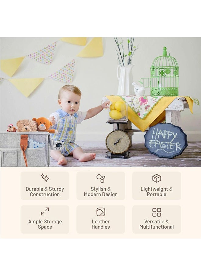 Garlo - Baby Diaper Caddy Organizer with Lid, Portable Nursery Essentials Storage Basket Bin, Waterproof Diaper Tote Bag for Infants, Travel Baby Bag for Must Haves, Baby Gift Basket for Newborn Essentials - Image 1