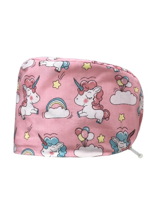 NIBEMINENT Nice-looking Printing Doctor Hat Surgical Cap for Long Hair Classic Nurse Baotou Caps Women Men Sweat-absorbent Towel Scrub Hat