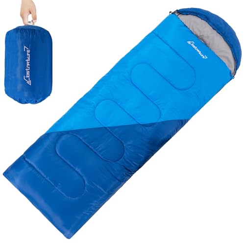 Clostnature Sleeping Bag for Adults and Kids - Lightweight Camping Sleeping Bag for Girls, Boys, Youths, Ultralight Backpacking Sleeping Bags for Cold Weather - Compression Sack Included(Left Zipper) - Image 1