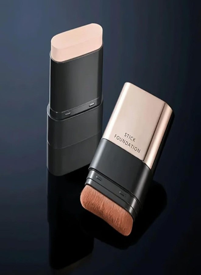 2 in 1 Korean Anti-Wrinkle Foudation Stick, Flawless Eraser Foundation stick with Brush, Double Head Face Make Up, Multi-Use Waterproof Traceless Long-Lasting Repair - Image 2
