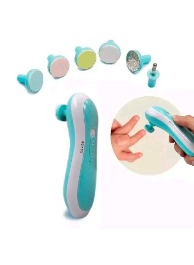 مبرد أظافر إلكتروني آمن للأطفال والكبار – متعدد السرعات مع رؤوس تبديل - Image 1