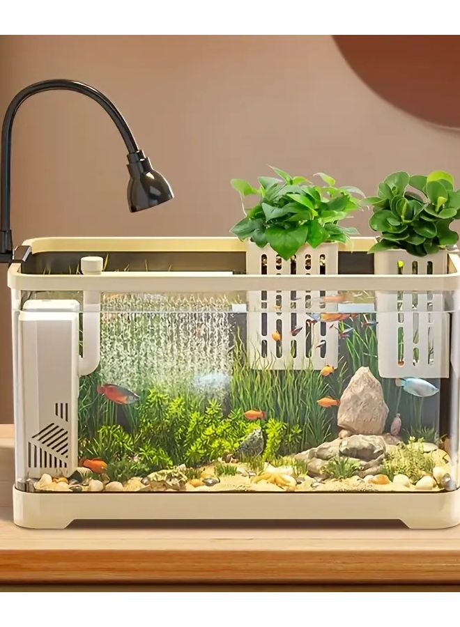 Transparent White Adjustable Height Turtle Fish Tank With Acrylic Cover And Ventilation Grille - Image 3