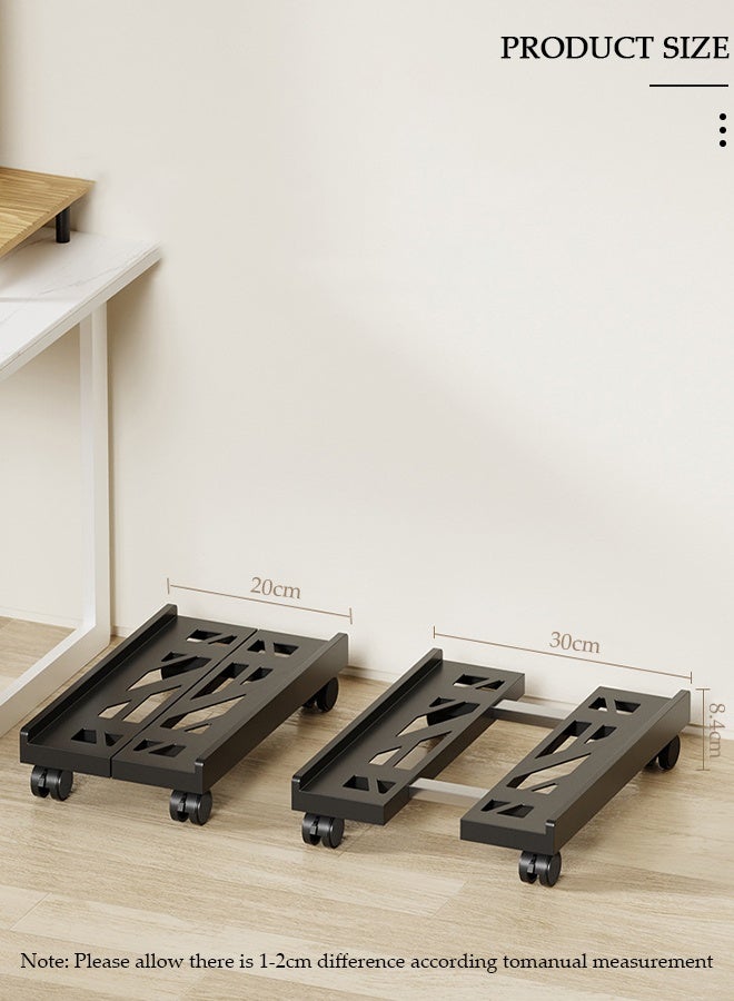 DUNISO Adjustable CPU Stand, Mobile PC Rack,Hollow Cooling Pc Host Tower Stand, CPU Bracket cart with Wheels，Desktop PC Host Base Tray,Movable Pulley Chassis Shelf, Computer Tower Stand, CPU Holder Stand for Home, Office - Image 5