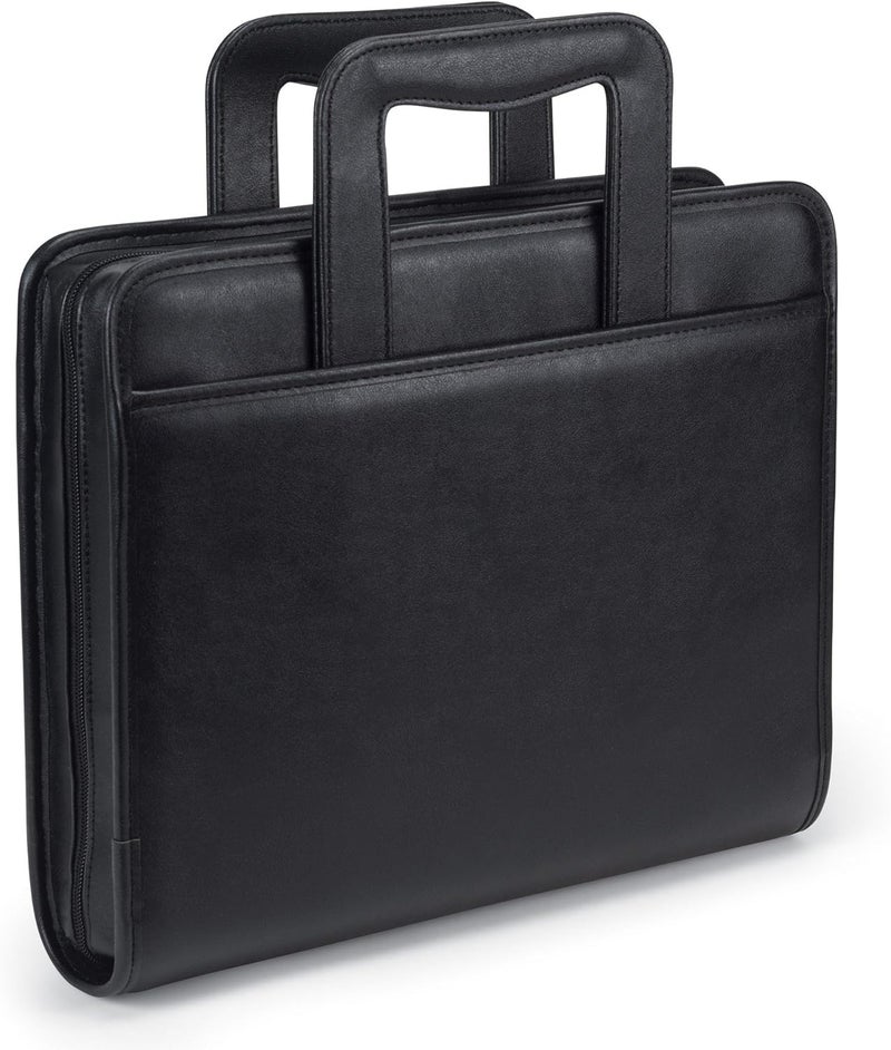 Samsill Samsill Professional PadfolioPortfolio with Zippered Closure Case 2 Inch Removable Round Ring Binder Retractable Handles Interior 101 Tablet Sleeve Black  - Image 1