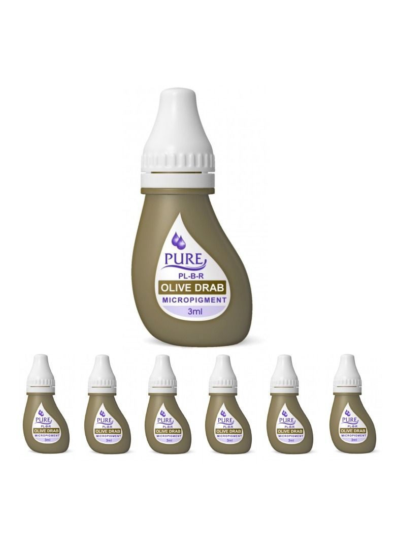 بيور Eyebrow pigment for eyebrows brows micro pigments microblading pigments pmu machine use medical grade no mixing eyebrow pigment for shading for professionals only 3mlx6 bottles - Image 1