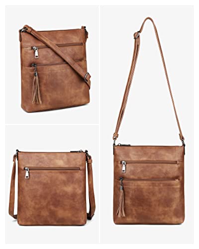 MASINTOR Crossbody Purses for Women, Multi Pocket Casual Crossbody Bag, Adjustable Strap Shoulder Bag with Tassel - Image 5