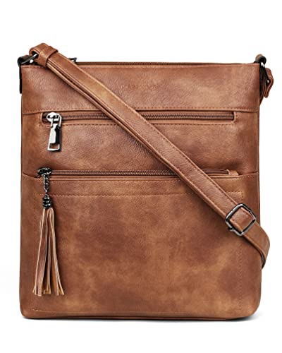 MASINTOR Crossbody Purses for Women, Multi Pocket Casual Crossbody Bag, Adjustable Strap Shoulder Bag with Tassel - Image 1