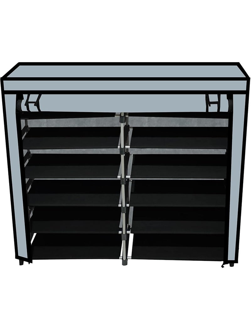 RAXON WORLD RAXON WORLD Metal Multipurpose Portable Folding Collapsible Bookshelf with Cover Storage RackGrey Metal - Image 5