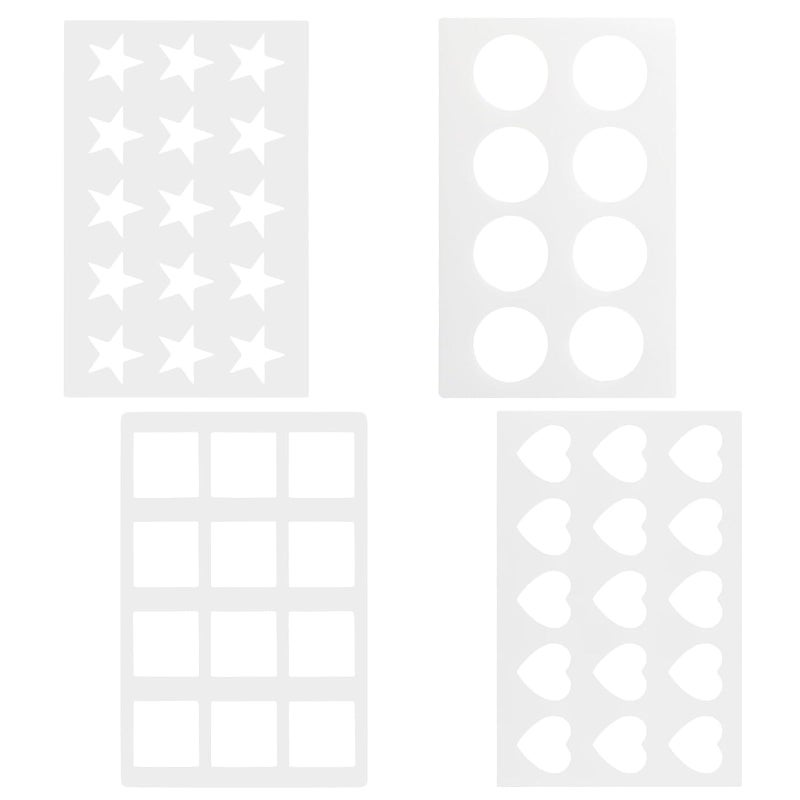COSMOS 4 Pcs Different Designs Assorted Chocolate Chablon Cookies Stencil Mold for Cake Decoration