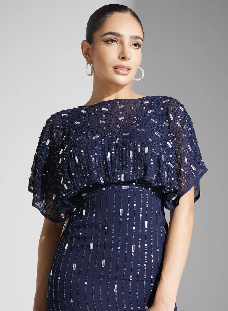 Amelia Rose Sequin Flounce Dress