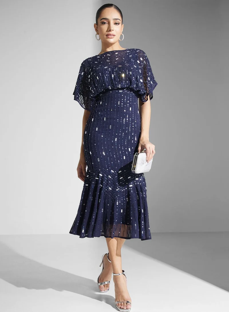 Amelia Rose Sequin Flounce Dress