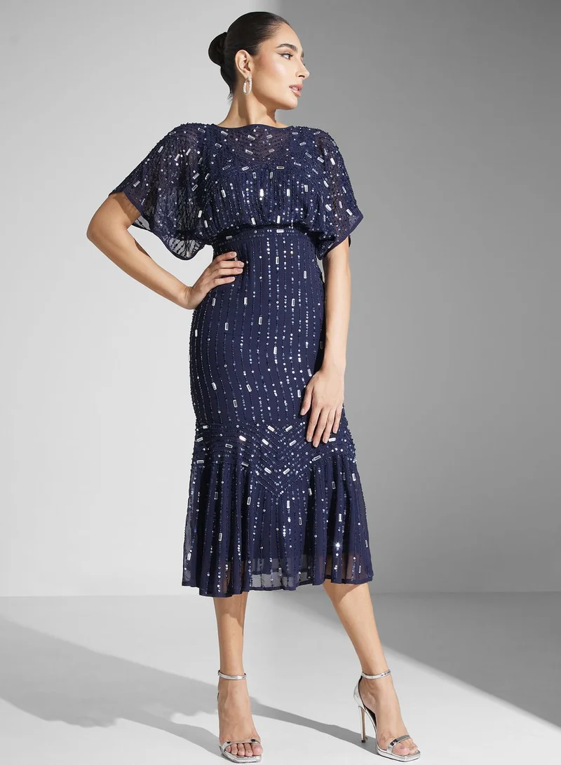 Amelia Rose Sequin Flounce Dress