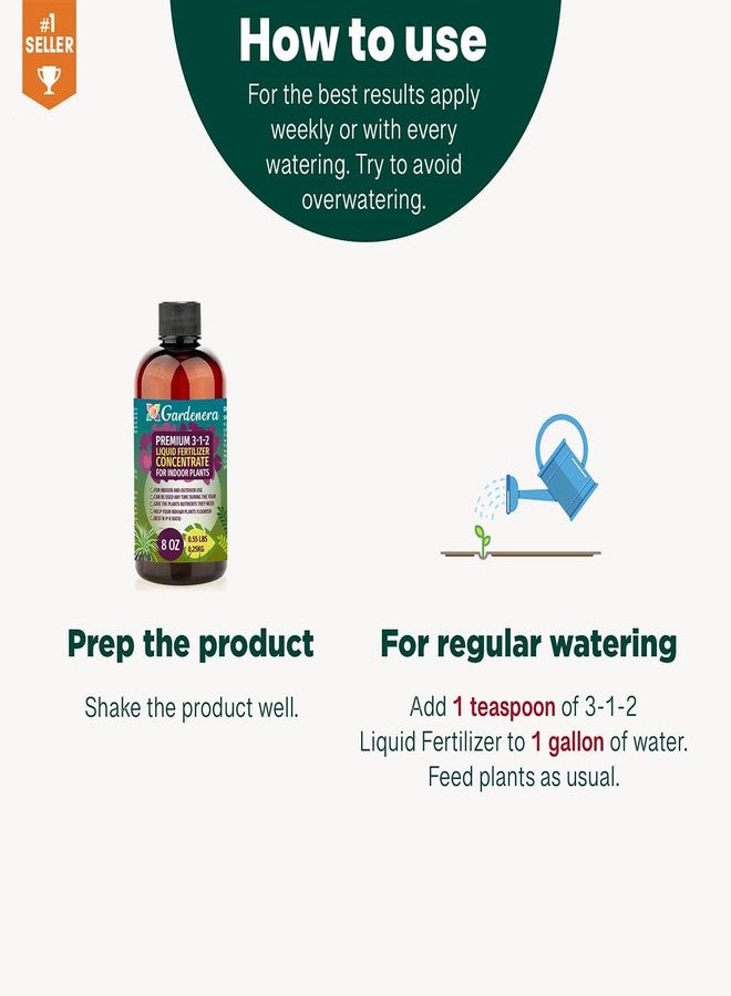 Gardenera Premium Liquid Palm Tree Plant Fertilizer - 3-1-2 Concentrate for Indoor Plants and Flowers by Gardenera | Organic Plant Food for Palm Trees - 8oz - Image 4