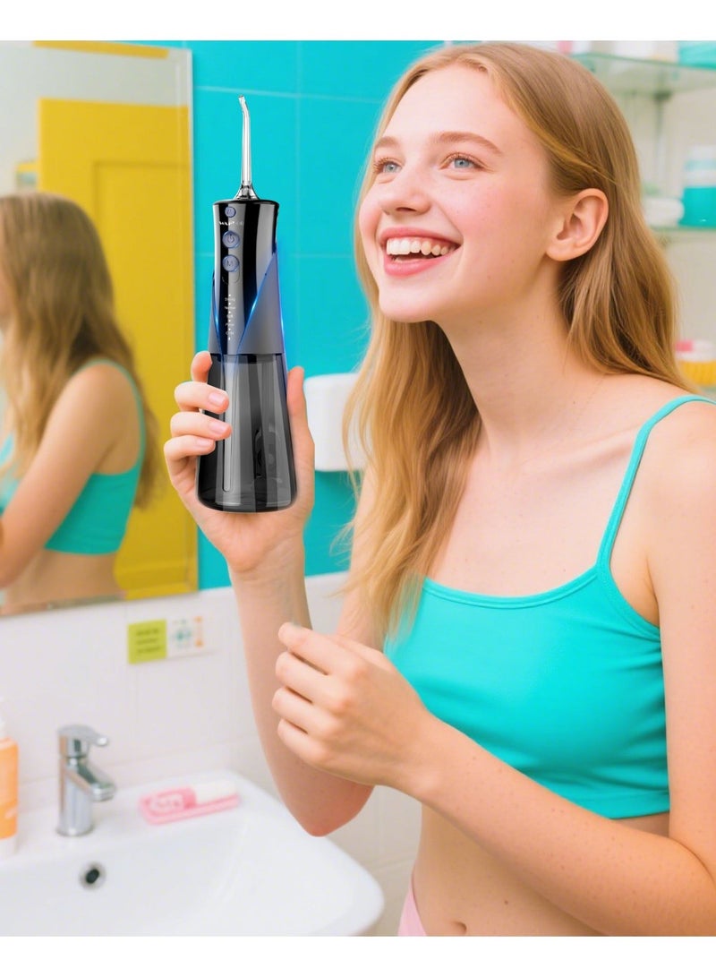 WAFLOO Water Flosser Professional 5 Modes 4 Nozzles 300ML Tank Rechargeable Portable Oral Irrigator IPX7 Waterproof Electric Flosser for Deep Teeth Cleaning - Image 5