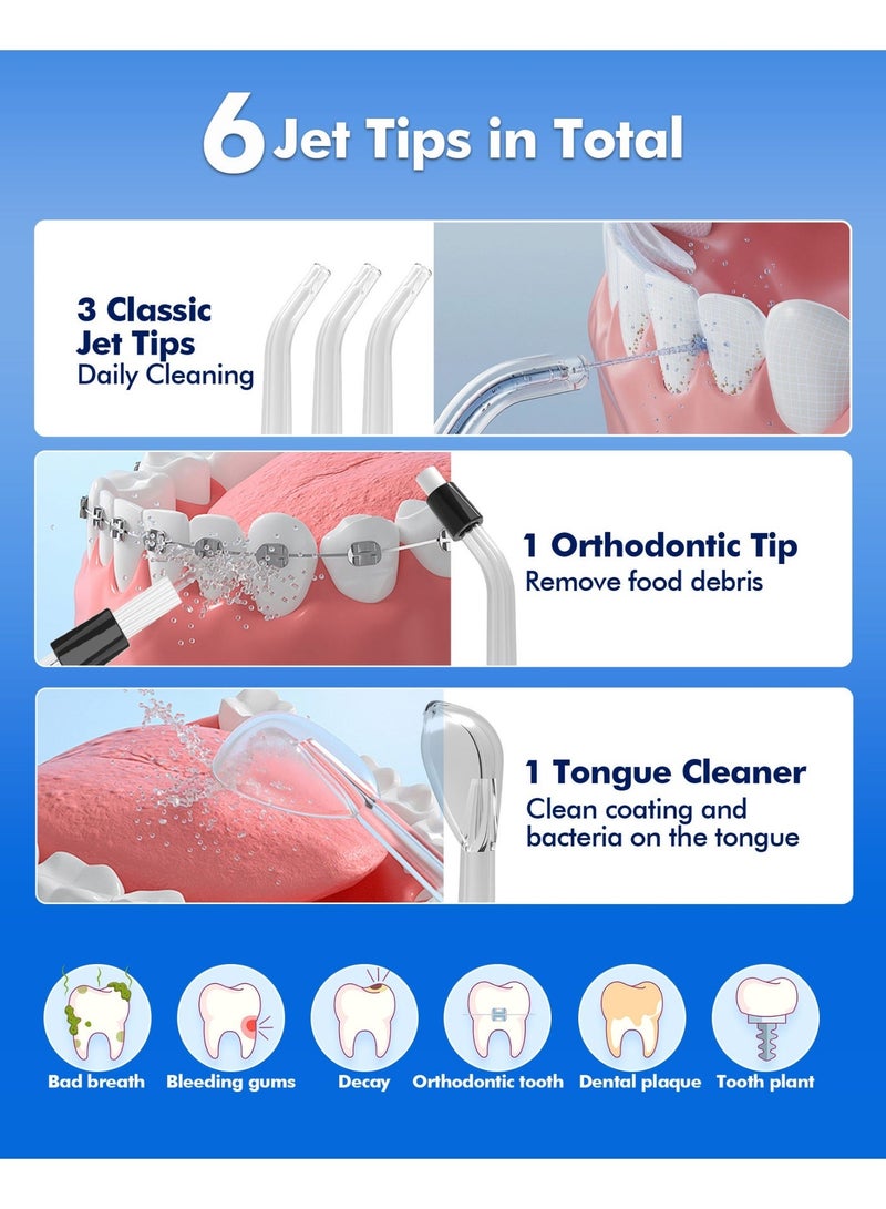 WAFLOO Water Flosser Professional 5 Modes 4 Nozzles 300ML Tank Rechargeable Portable Oral Irrigator IPX7 Waterproof Electric Flosser for Deep Teeth Cleaning - Image 4