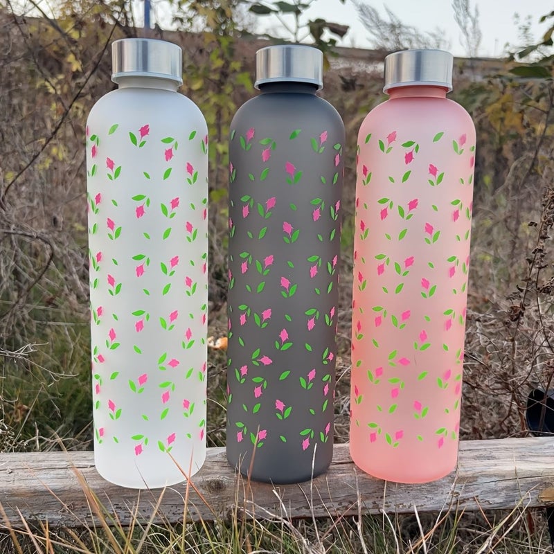 A 33.81 Oz Black Outdoor Portable Water Cup With Rose Elements Perfect Gift For Valentine S Day Mother S Day Best Friends For Women - Image 3
