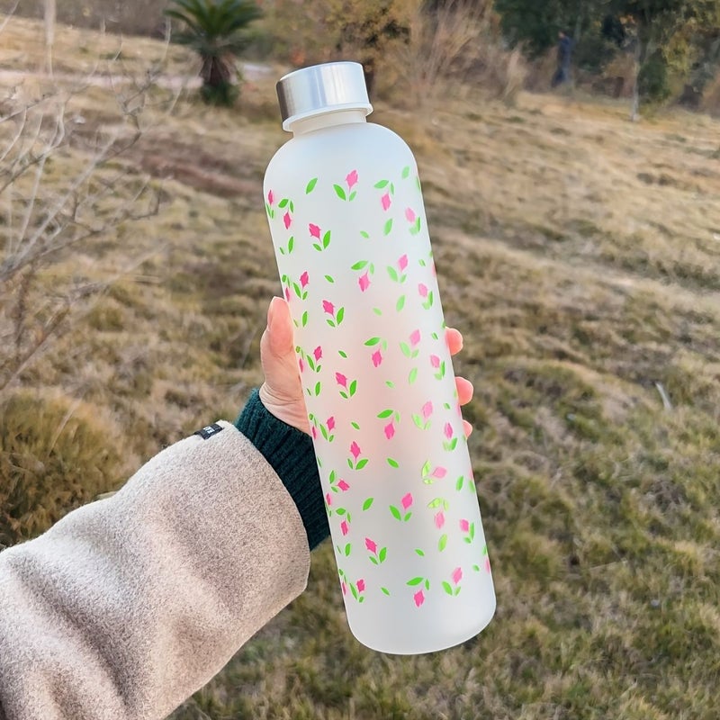 A 33.81 Oz Black Outdoor Portable Water Cup With Rose Elements Perfect Gift For Valentine S Day Mother S Day Best Friends For Women - Image 5