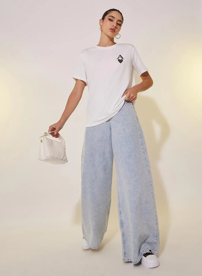 Take Two Graphic Logo Print Round Neck T-Shirt