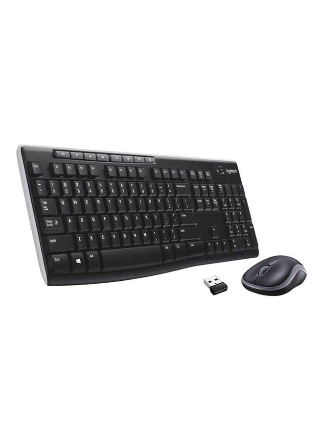 Logitech MK270 Wireless Combo Keyboard and Mouse, English Arabic Layout, Long Battery Life, 1000 DPI Resolution, Multimedia Keys, Compact Design Black - Image 1