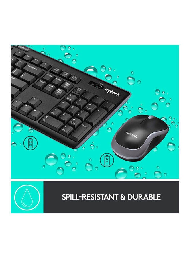 Logitech MK270 Wireless Combo Keyboard and Mouse, English Arabic Layout, Long Battery Life, 1000 DPI Resolution, Multimedia Keys, Compact Design Black - Image 4