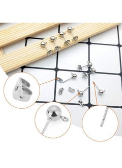 Oubaka 150Pcs Ball Post Earring Studs For Jewelry Makingearring Studs Ball Ear Pin Ball Post Earrings With Loop With 200Pcs Butterfly Earring Back Replacements For Diy Jewelry Making Findings(White K)  - Image 5
