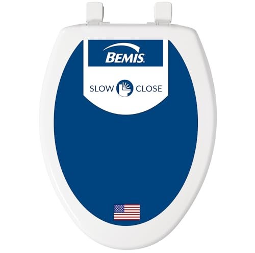 Bemis 7300SLEC Slow Close Toilet Seat, Easy Clean Hinges and Durable Plastic Seat, Made in USA, Elongated, White - Image 1