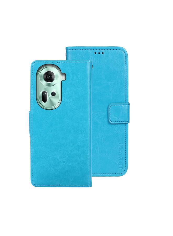 Case For OPPO Reno11 5G Global Crazy Horse Texture Leather Phone Case with Holder
