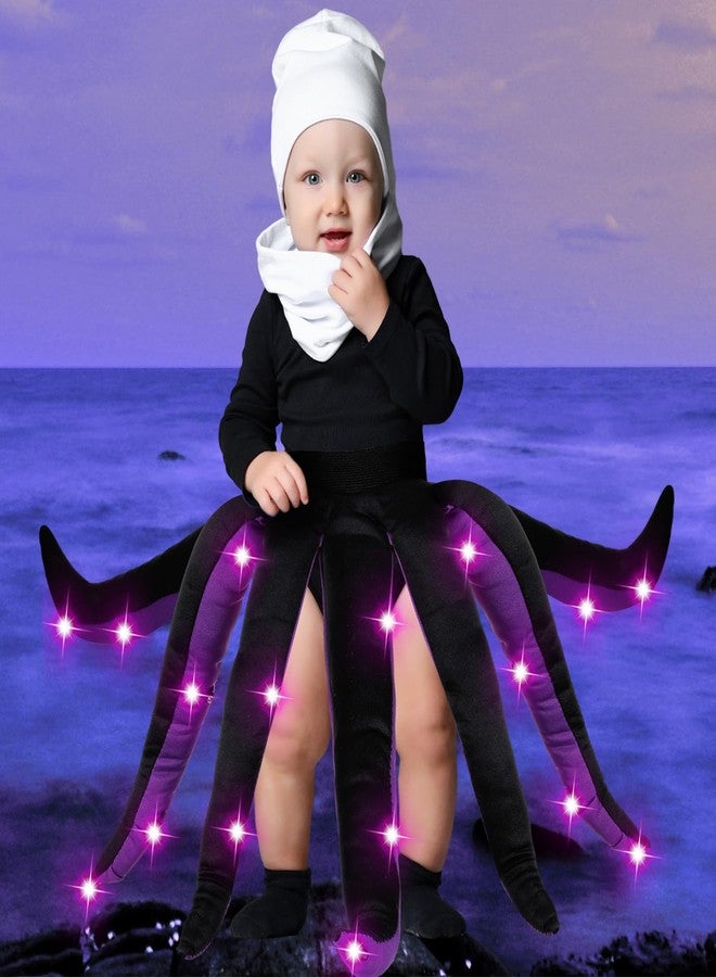 Funtery Halloween Octopus Costume Purple Tentacle Skirt with LED Funny Octopus Dress Sea Witch Mermaid Villain Cosplay - Image 2