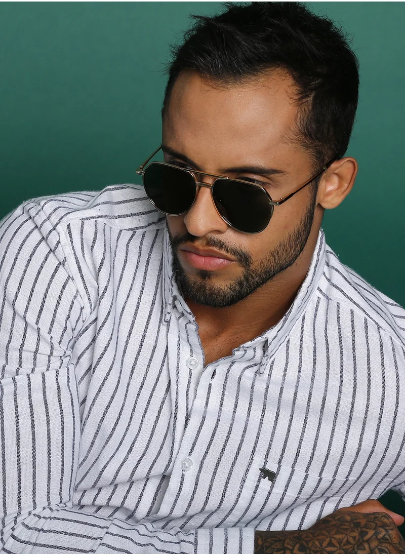 THE BEAR HOUSE Men's Cotton Shirt | Casual & Formal Long Sleeve Slim Fit | Classic Button-Down, Office & Everyday Wear, Comfortable & Breathable Fabric