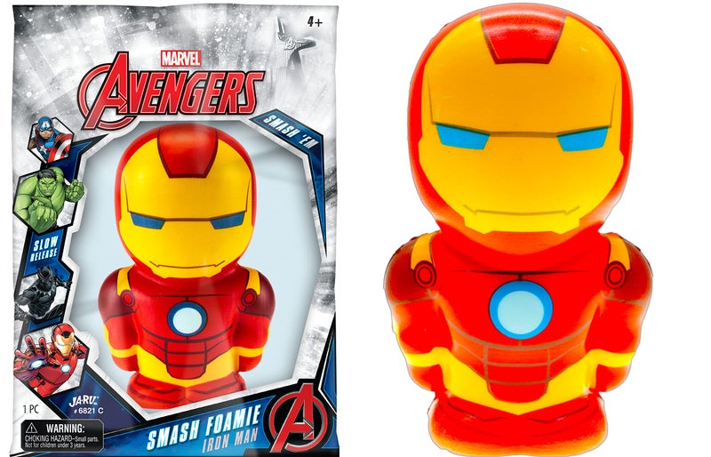 Ja-Ru JA-RU Marvel Avengers Large Foam Ball 5.5"" (1 Iron Man) Squishy Toy Figure Action Super Hero Spiderman  Hulk  Captain America  Iron Man & Black Panther. Fidget Stress Ball for Kids C-6821-1s - Image 1