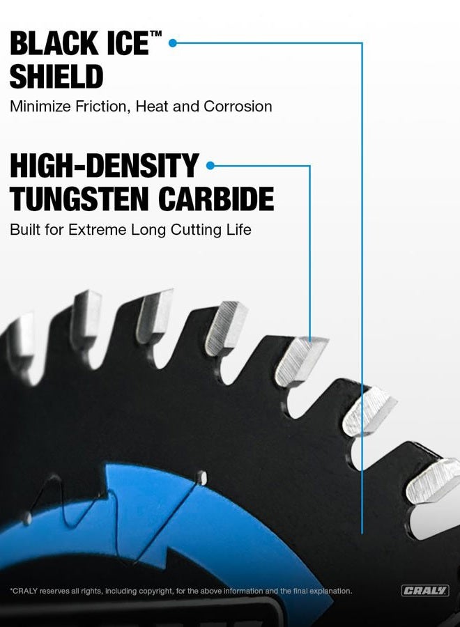 CRALY 3-3/8 Inch 36 Teeth Fine Finish Wood Cutting Circular Saw Blade, 15mm Arbor, Carbide Tipped, Thin Kerf, Black Ice™ Coating, for Plywood, MDF, OSB, Laminated, 3-Pack(C0336FF-3) - Image 3